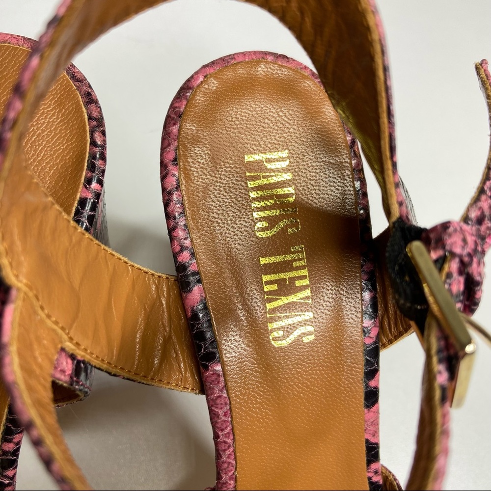 Paris Texas Pink Python Embossed Platform Sandals - image 6